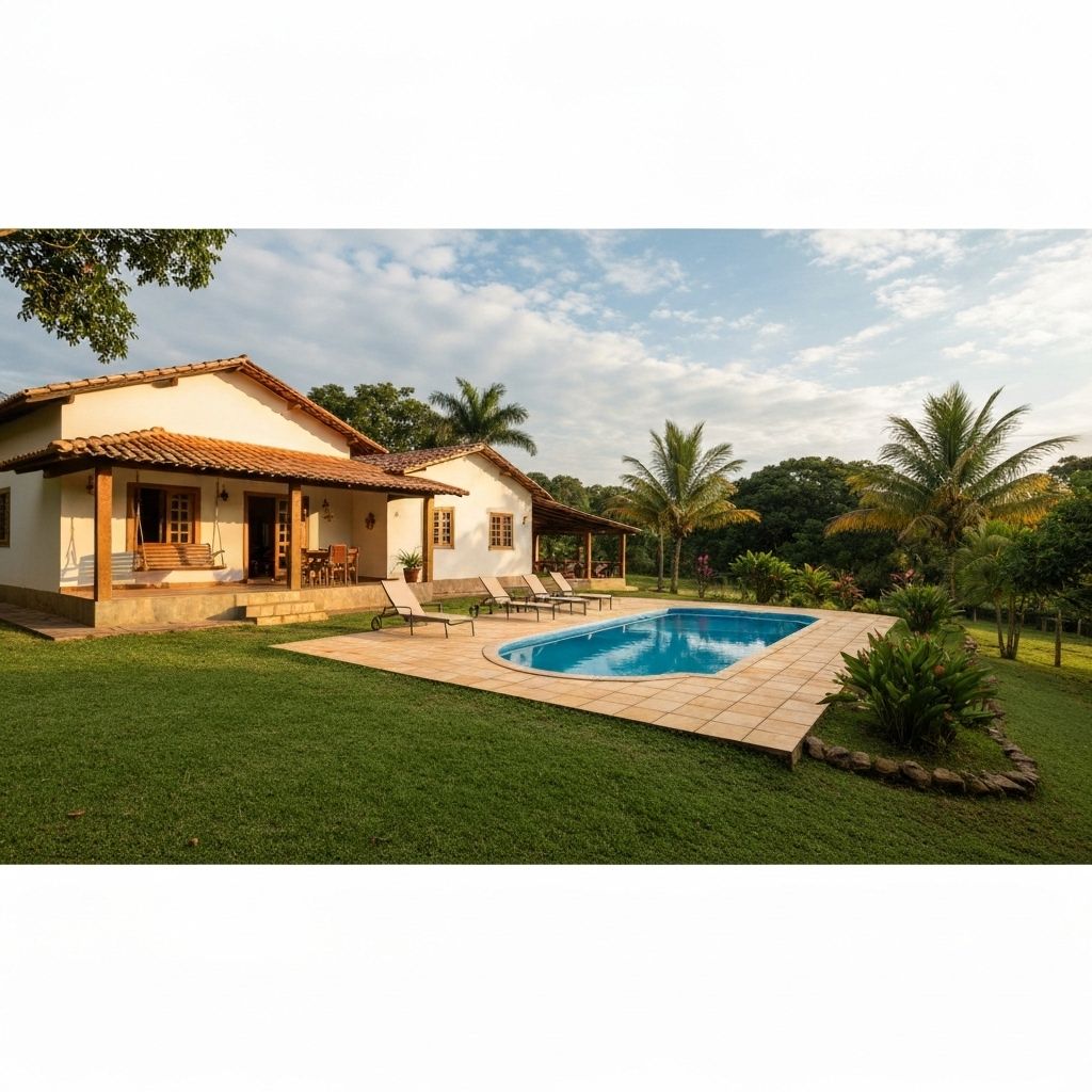 Casa de campo brasileira com piscina